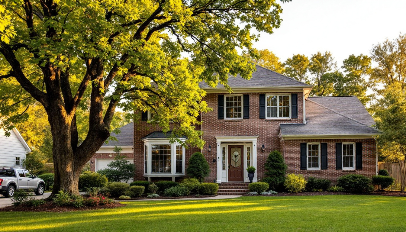 Suburban Norcross Georgia home with new vinyl replacement windows