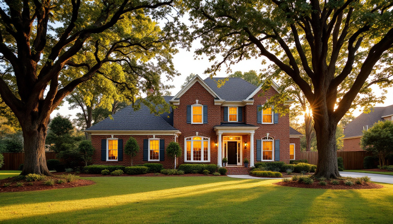 Georgia brick home with new white vinyl double-hung windows installed by Quality Touch Remodeling