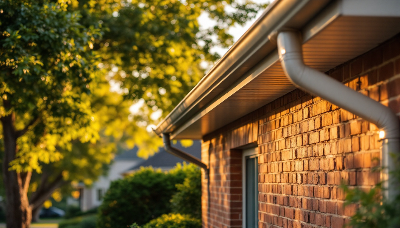 New seamless aluminum gutters installed on a Georgia brick home